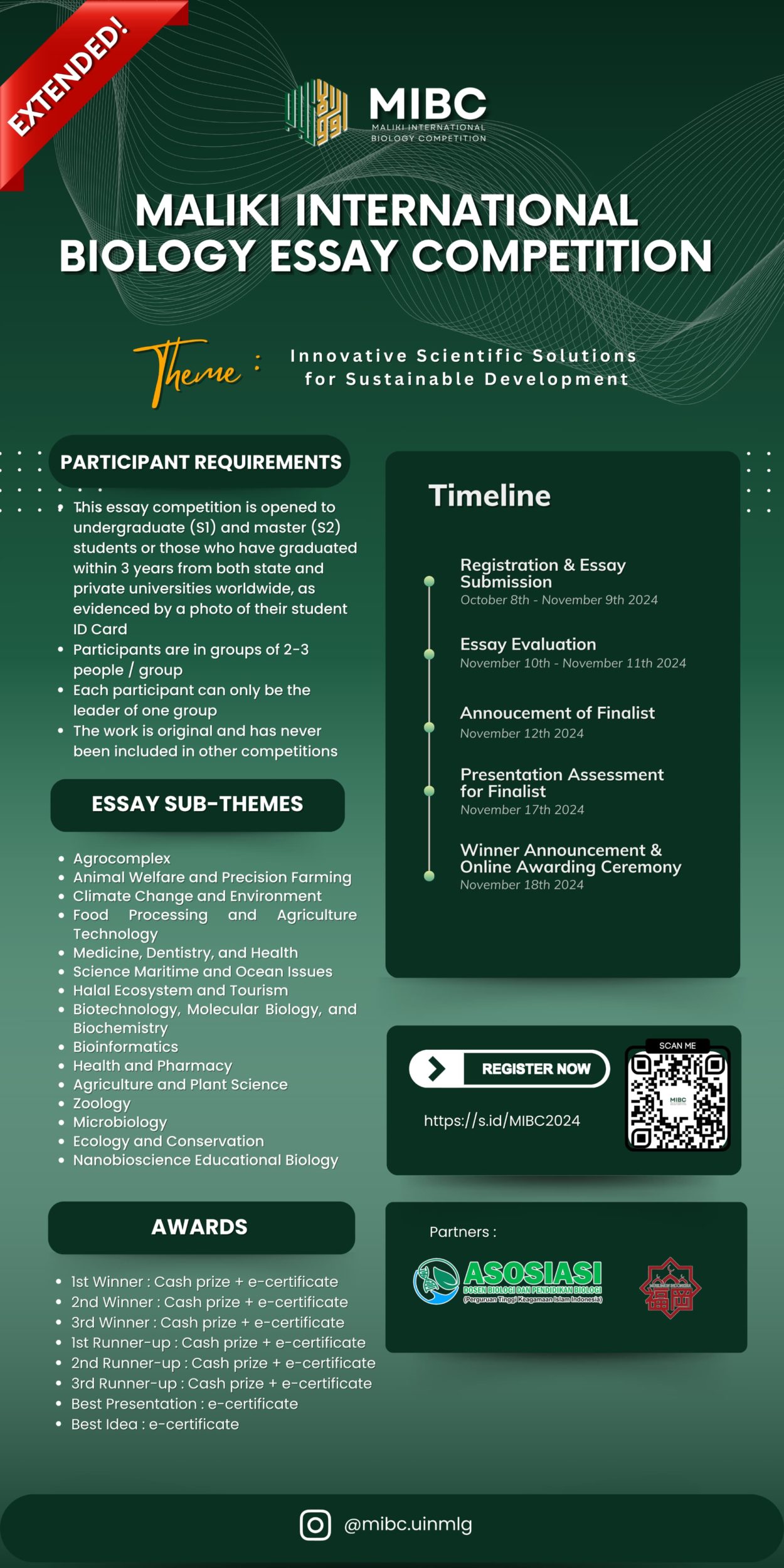 MALIKI INTERNATIONAL BIOLOGY ESSAY COMPETITION 2024